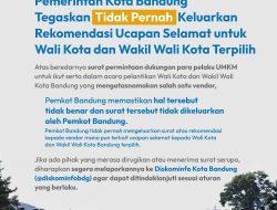 Pemkot Bandung Tegaskan Tidak Pernah Keluarkan Rekomendasi Ucapan Selamat