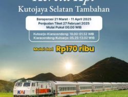 Kereta Api Pasundan Lebaran dan Kereta Api Kutojaya Selatan, Adalah Dua Kereta Api Tambahan untuk Angkutan Lebaran 2025